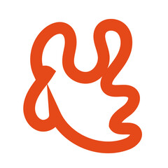 Orange outline abstract shapes 