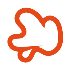 Fototapeta premium Orange outline abstract shapes 