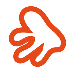Fototapeta premium Orange outline abstract shapes 