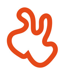 Naklejka premium Orange outline abstract shapes 