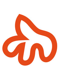 Orange outline abstract shapes 