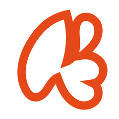 Orange outline abstract shapes 