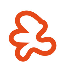 Orange outline abstract shapes 