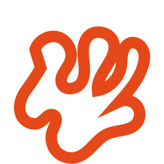 Orange outline abstract shapes 