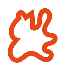 Orange outline abstract shapes 