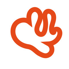 Orange outline abstract shapes 