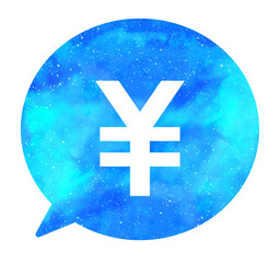 Obraz premium 水色の星空｜シンプルな円マークの吹き出し