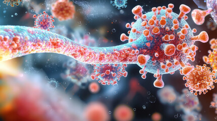 Microscopic View of Virus Cells