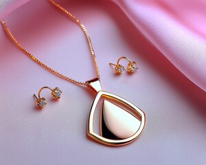 Modern Rose Gold Jewelry Set with Sleek Design