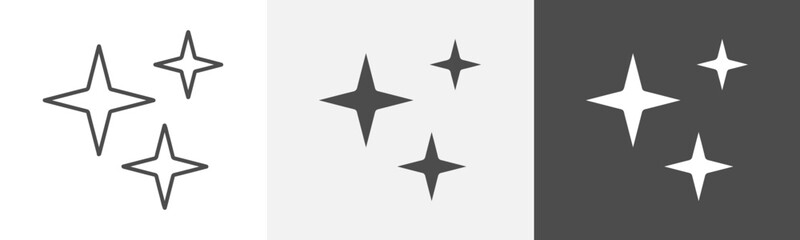 sparkle icon Logo art vector in outline