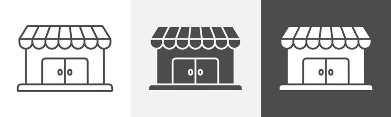 shop icon Logo art vector in outline