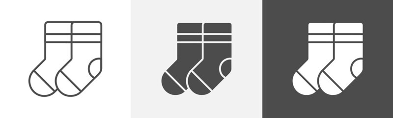 socks icon Logo art vector in outline