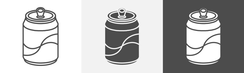 soda can icon Logo art vector in outline