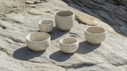Exquisite Minimalist Ceramic Bowls on Natural Surface