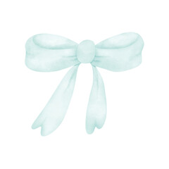 blue bow isolated on white