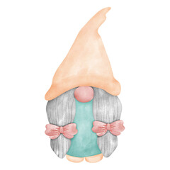 gnome on a white background. Halloween holiday, autumn, pumpkin day.