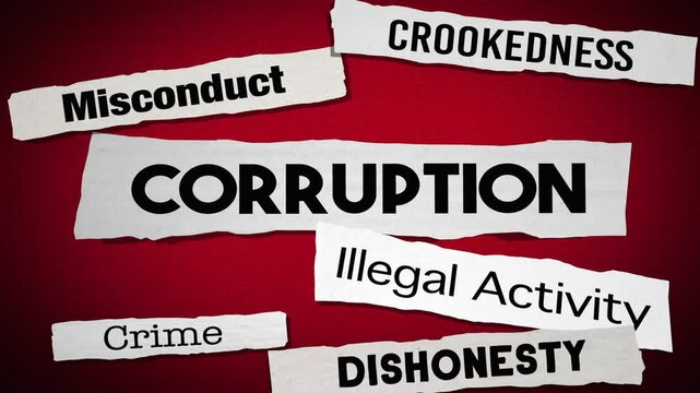 Corruption Scandal News Stories Headlines Misconduct Illegal Activity Behavior 3d Animation
