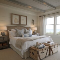 Coastal beach house bedroom design