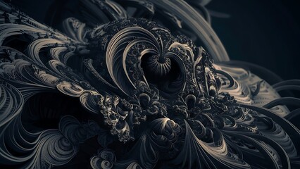 Image of one Digital Fractal on Black Color