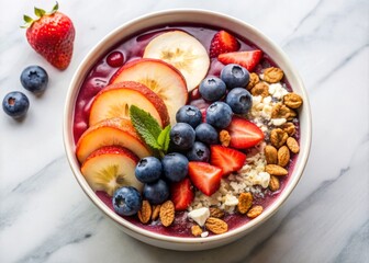 Minimalist Acai Smoothie Bowl with Fresh Fruits and Toppings - Healthy Breakfast Inspiration