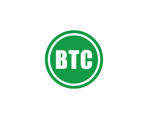 BTC logo design vector template. BTC