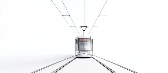 A Tram on a White Background