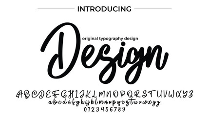 Design Font Stylish brush painted an uppercase vector letters, alphabet, typeface