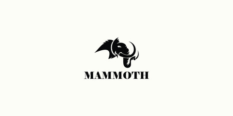 Creative mammoth logo design with unique concept premium vector