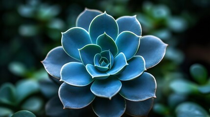 Succulent home plant close up Top view Selective focus : Generative AI