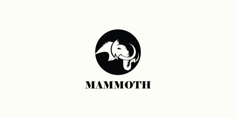 Creative mammoth logo design with unique concept premium vector