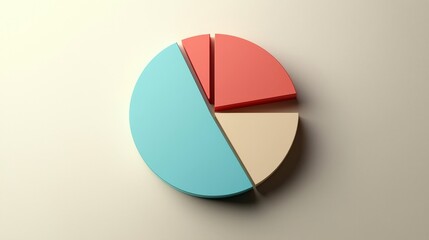 Obraz premium Abstract Minimalist Flat Pie Chart Design in Soft Colors
