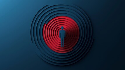 Minimalist Human Figure with Abstract Target Design