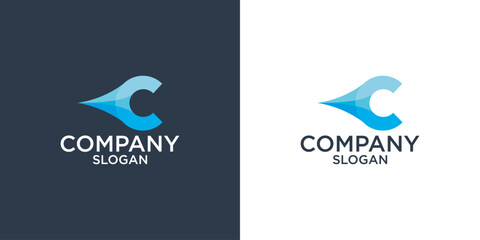 collection of letter c abstract monogram logo design vector