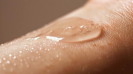 Fototapeta premium Close up of arm skin that has a small transparent gelly patch, Generative AI illustrations. 