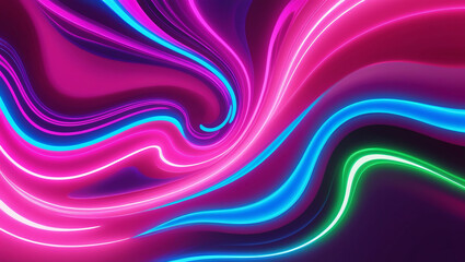 Glowing Neon with Fluid Shapes: Neon Energy: The Art of Glow