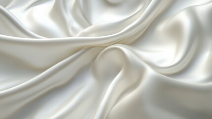Naklejka premium White Silk Fabric Drape Soft Smooth Textile Background Elegant Luxury Texture