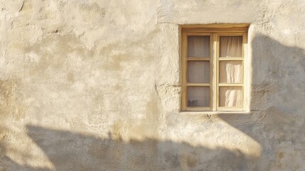 A Single Window on a Weathered Wall