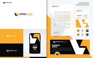 Letter V and A logo with Branding Identity Package