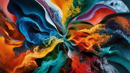 Forces of Nature series. Composition of colorful paint and abstract shapes with metaphorical relationship to modern art, abstract art, expressionism and spirituality