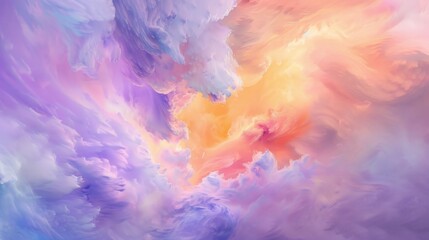 Fototapeta premium Wallpaper Abstract pastel colored swirls are blending together creating a dreamy background