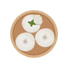 Vector Illustration Logo Clipart Top View Italian Burrata Cheese