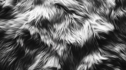 Black and White Fur Texture Close-up