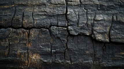 Charred Wood Texture with Deep Cracks and Grain Patterns
