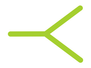 2つに分かれる分岐2（黄緑）