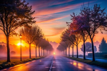 Stunning Low Light Sunrise Over Horumus Street - Serene Morning Beauty Captured in Twilight