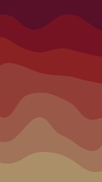 Abstract gradient posterized background with smooth brown -red wave animation
