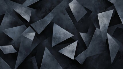 Abstract Geometric Pattern of Overlapping Metallic Triangles