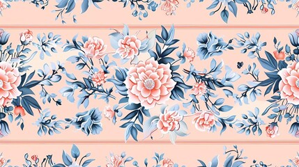 A luxury Indian floral seamless border pattern pastel tone, Generative AI illustrations.