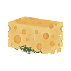 Vector Illustration Logo Clipart Block Emmental Cheese