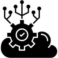 API Icon. Cloud Data Programming Pictogram Graphic Illustration. Isolated Simple Solid Icon For Infographic, App and Web Button.